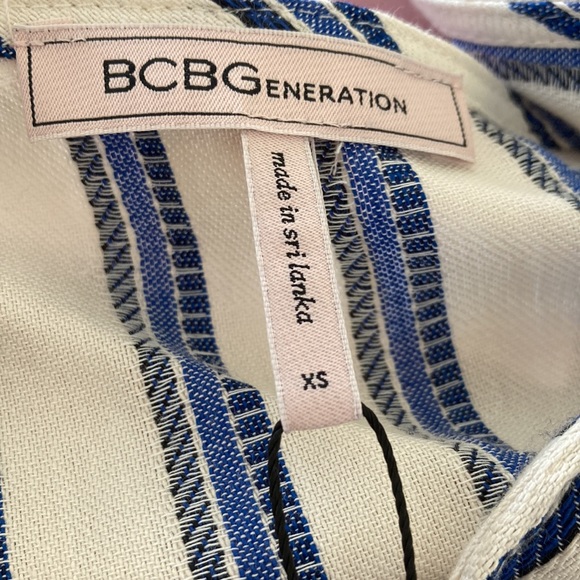 BCBGeneration Blue and White Striped True Wrap Dress in Size XS - Picture 4 of 5